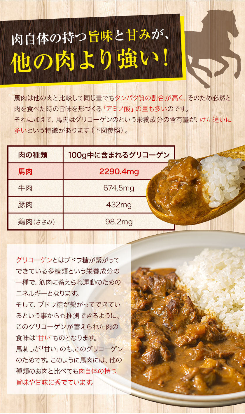【肉の旨味を味わう！お肉の比率約50％！】古閑牧場の馬すじカレー 200g×2袋 レトルト食品 惣菜 パック インスタント 馬肉 お取り寄せ ご自宅用 送料無料