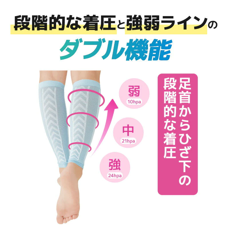 ふくらはぎサポーター COOL MOMI×2 (2枚組) 冷感 サポーター 勝野式 むくみソックス 着圧サポーター むくみ解消 サポーター着圧ソックス 着圧靴下 加圧ソックス 足 むくみ ふくらはぎ 着圧 引締め