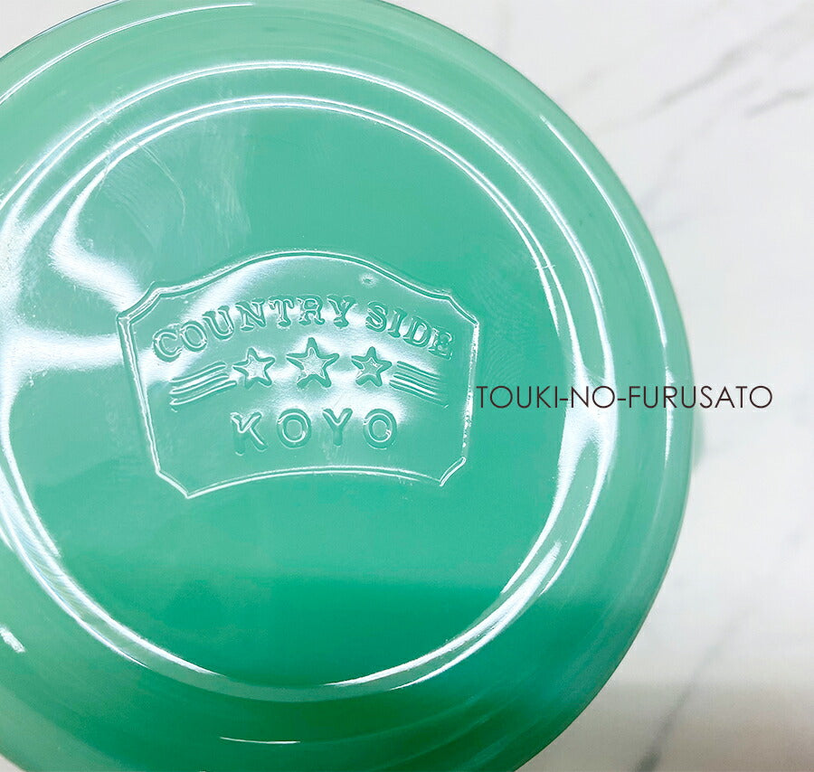 オールドダイナー マグカップ ジェイドグリーン  H9.6cm 約300cc 緑 ガラス ガラスコップ アメリカンビンテージ ヴィンテージ レトロガラス ボロシリケイトガラス たっぷり 陶器のふる里  trys光