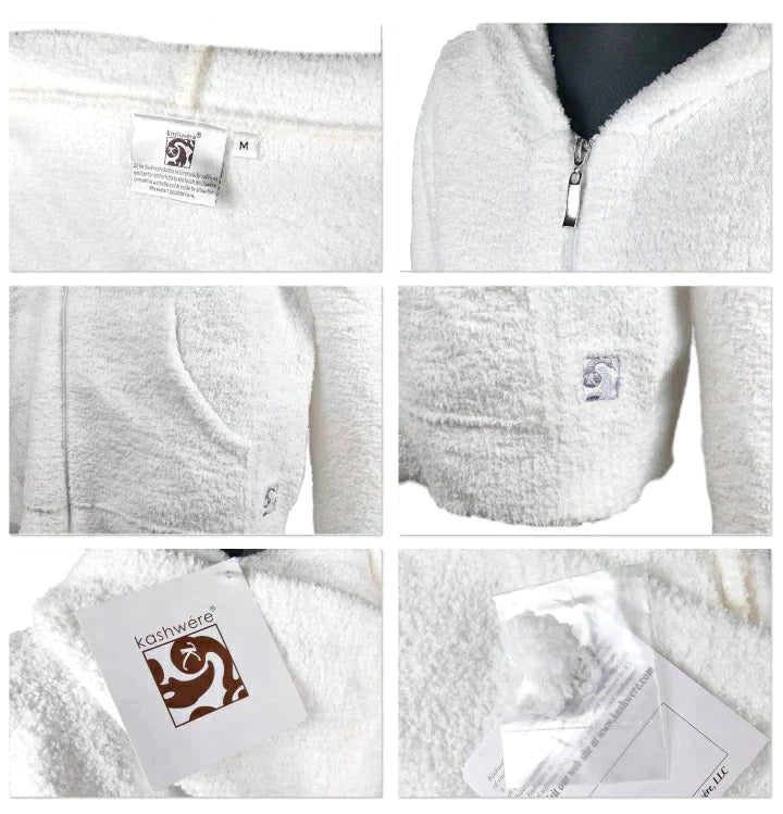 【Slate/XL】カシウェア ジップパーカ Kashwere Full Zip Hooded