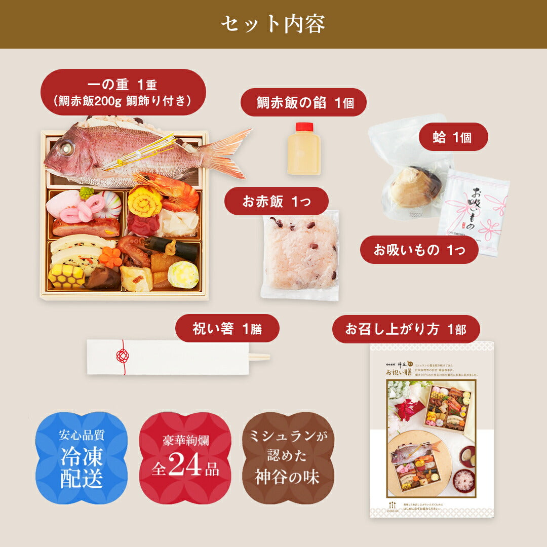 ★非掲載★お祝い 料理 【日本料理神谷監修 お祝い膳 一段重 鯛赤飯(小)】ミシュラン 名店 ギフト 記念日 誕生日 敬老の日 プレゼント お中元 御中元 送料無料 お取り寄せ グルメ 内祝 贈り物 食品 高級 詰め合わせ 鯛 蛤 赤飯 お重 和食 祝い 冷凍