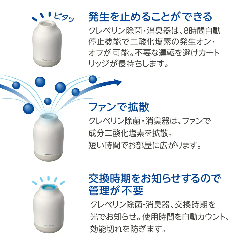 【アイボリー 】ドウシシャ クレベリンLED搭載除菌・消臭器ポット CLGU-061 空間除菌 大幸薬品クレベリン 空気清浄 ウイルス対策 プレゼント