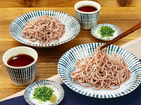 そば食器 セット 8アイテム 2人分 日本製 美濃焼 千段十草 和食器 おしゃれ ネイビー そば猪口 すのこ 大皿 小皿 お得 蕎麦セット ソバセット ざるそば
