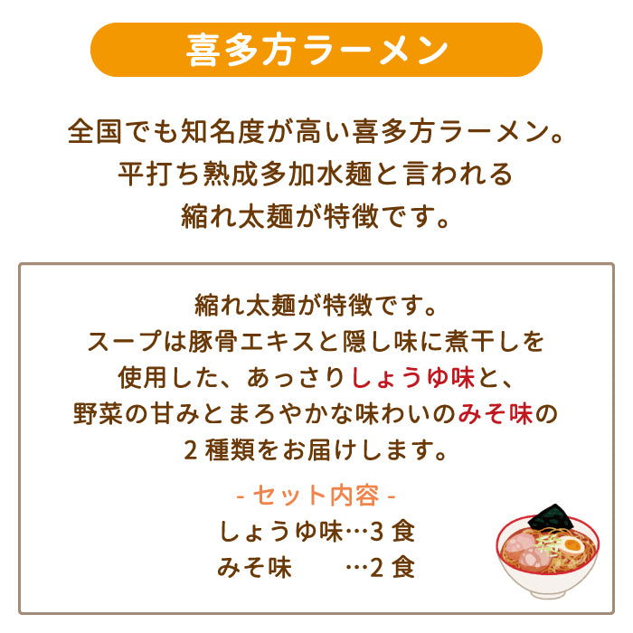 福島ご当地ラーメン3種セット 福島の三大ラーメン・喜多方生ラーメン・ますや本店ラーメン*