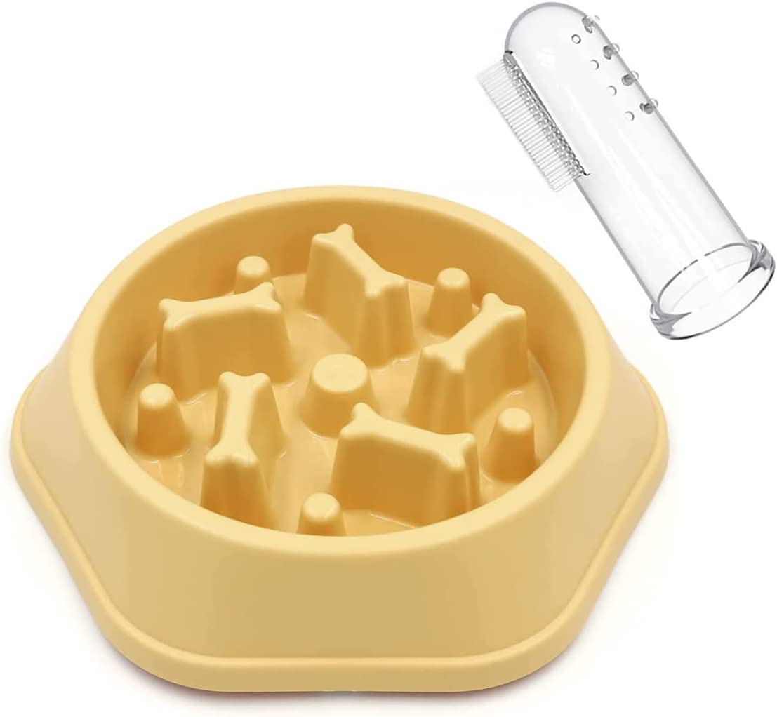 Hive Mind ペットボウル 早食い防止食器  (イエロー)