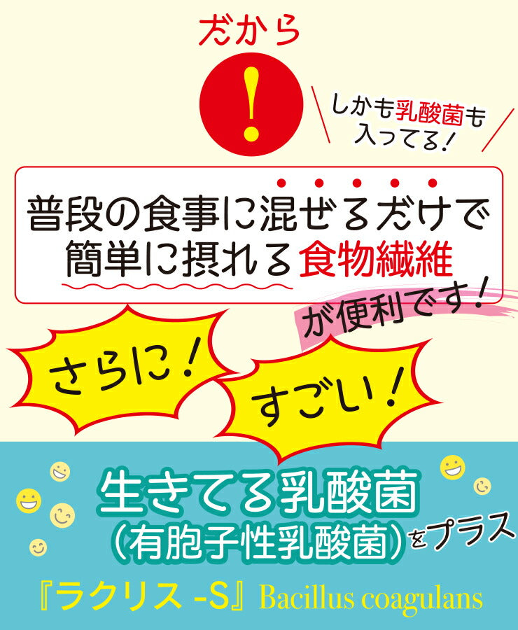 500g 水溶性食物繊維＋生きてる乳酸菌パウダー