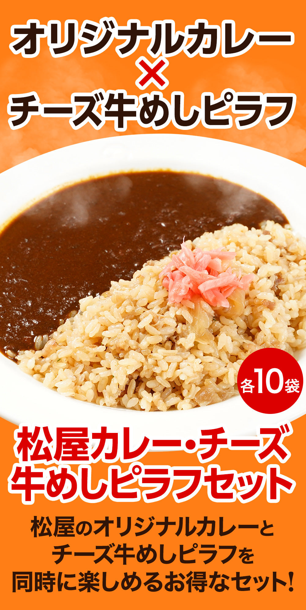 【限定クーポンで20%OFF】オリジナルカレー10個と牛めしチーズピラフ10個