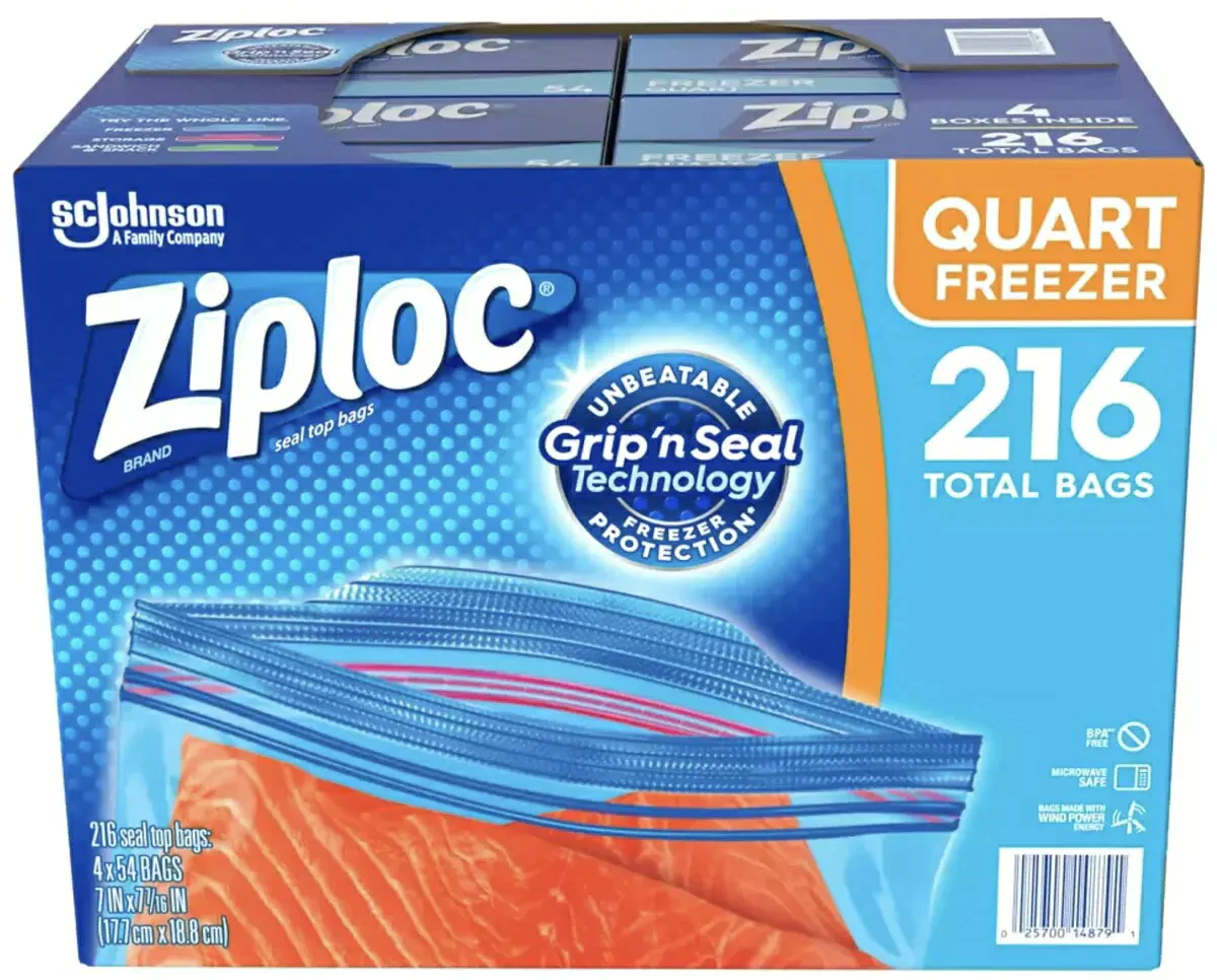【送料無料】【お試し3点セット：Ziploc】ジップロック 　フリーザーバッククォート54枚　フリーザーバックガロン38枚　サンドイッチ用保存バック 125枚【セール品】【送料無料：沖縄・一部地域、離島は対象外】