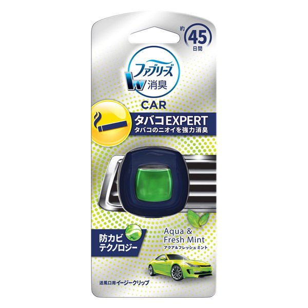 ファブリーズ 車用 イージークリップ タバコエキスパート アクア＆フレッシュミント 2.2ml 1個 消臭剤  P&G