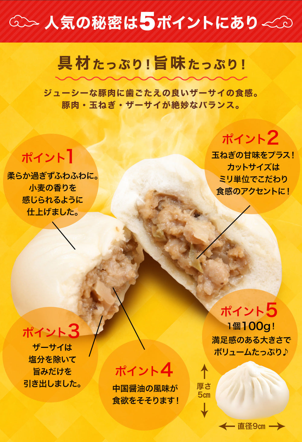 ザーサイ肉まん(2個入)×3パック
