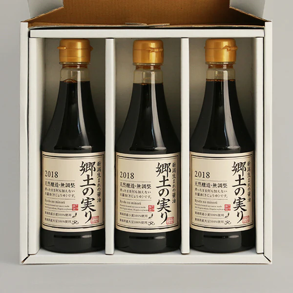 【生しょうゆ】新潟県産 生醤油 郷土の実り 360ml×3本ギフトセット