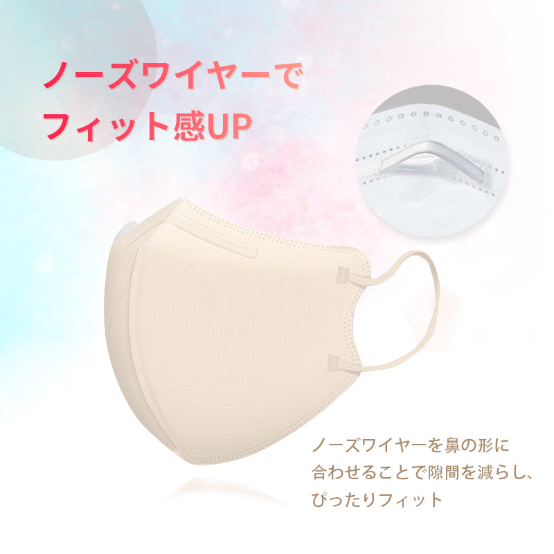 マスク　【ライトピンク×ワイン】おしゃれ　バイカラー登場　耳紐同色　50枚　小顔 大人用　不織布 3D 男女兼用