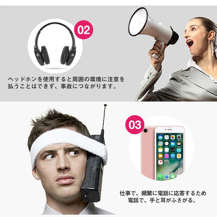Black 骨伝導イヤホン ワイヤレスイヤホン Bluetooth ear-006
