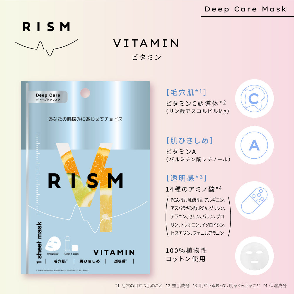 【ビタミン】RISM ディープケアマスク 7袋 セット リズム フェイスパック【シェア買いなら1240円！】