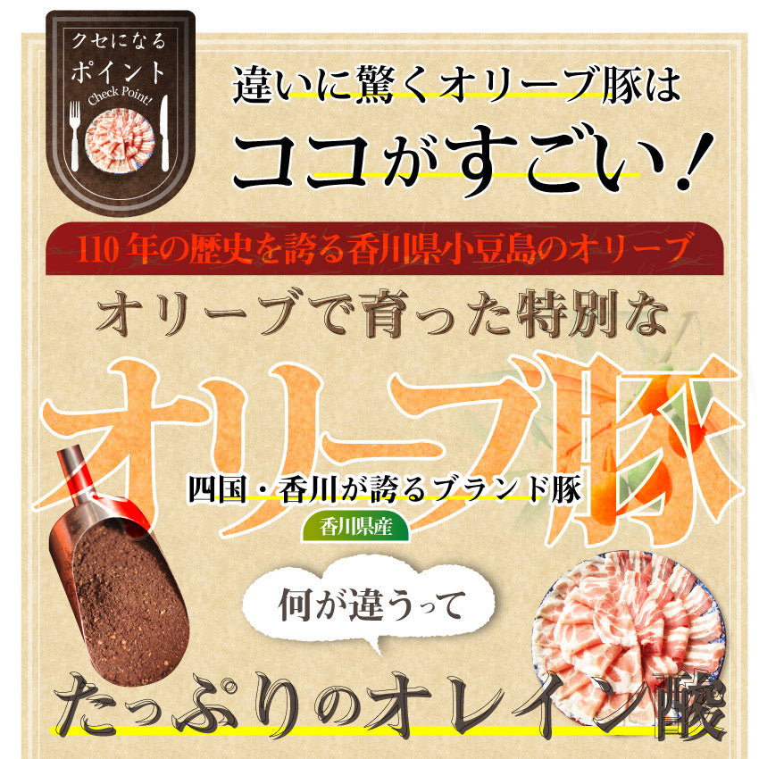 オリーブ豚 肩ロース＆バラ しゃぶしゃぶ 食べ比べ 2人前