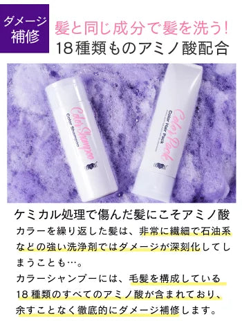 【タイムセール】【美容室専売品】プロ仕様ヘアカラーの色落ち防止シャンプー＆ヘアパック セット（各450ml）お徳容量/退色防止 アミノ酸シャンプー EARTHEAR 日本製