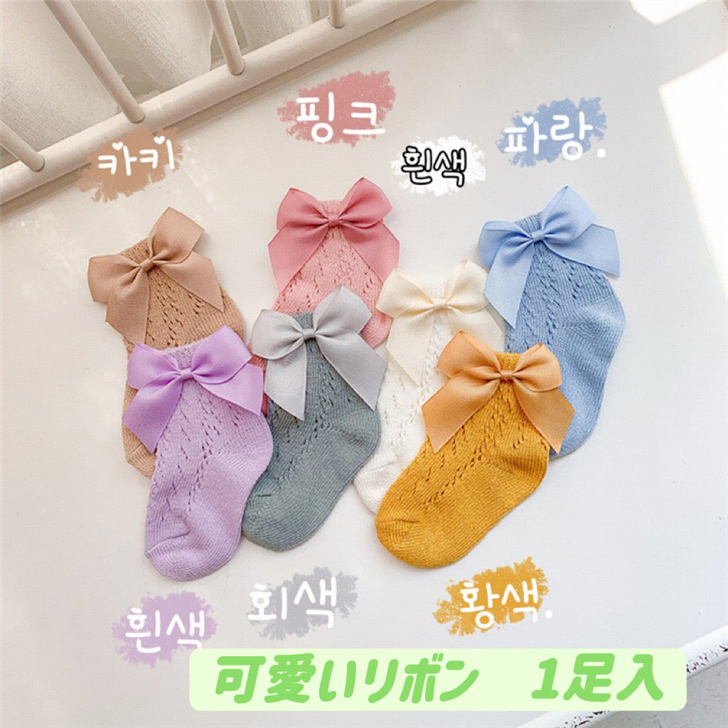 お徳3足セット 　L：18cm-20cm　（5歳ー8歳） 即納　子供　靴下　リボン　女の子　通気性　夏　ソックス　キッズ　発表会　韓国風　幼稚園　保育園