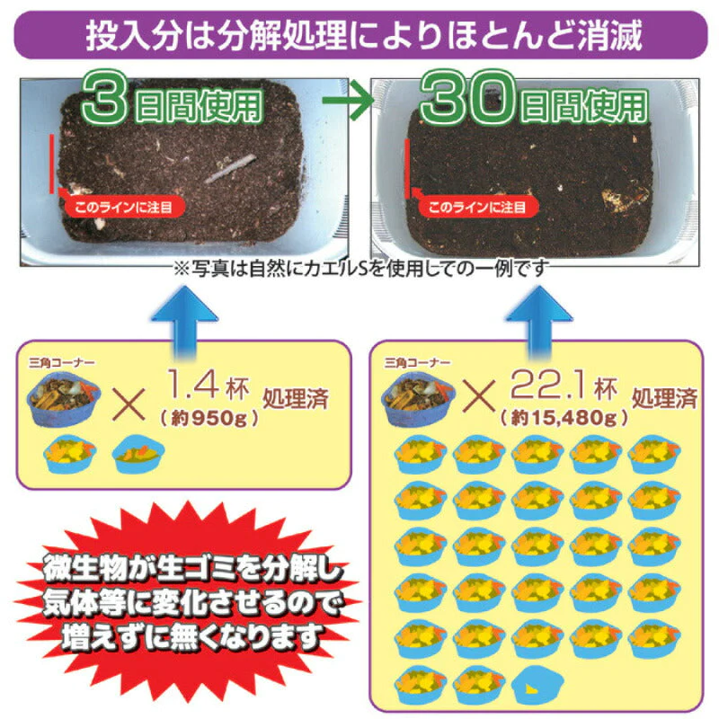 生ごみ処理機 エコクリーン 自然にカエルS 基本セット SKS-101型 バイオ式 生ゴミ 生ごみ 処理 生ゴミ対策 家庭用 チップ材8L×2セット プレゼント