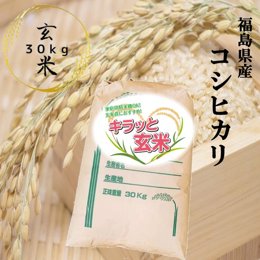 福島県産コシヒカリ 玄米 30kg(30kg×1袋)