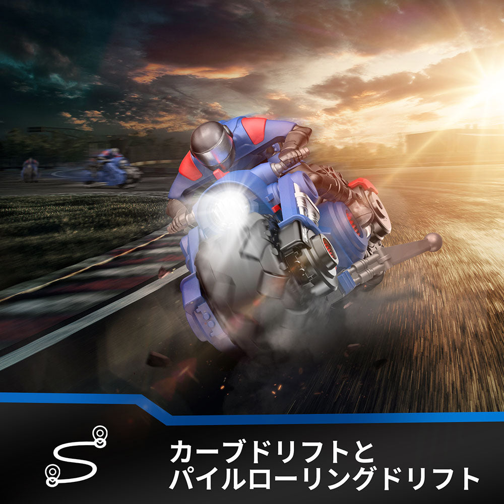 DEERC ラジコン ラジコンカー 子供向け ドリフトラジコン バイク おもちゃ RCオートバイ rcカー 操作時間60分 LEDライト 1/10 2.4GHz無線 プレゼント 贈り物 国内認証済み 送料無料 10421