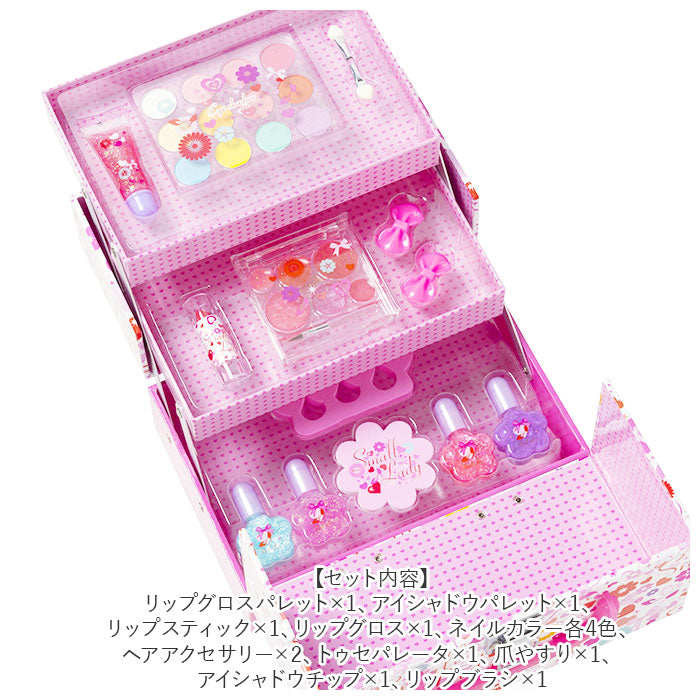 【PINKBOX・化粧品】 バニティ メイクボックス キッズ メイクセット 女の子 通販 コスメセット 化粧品セット メイクアップセット メイクアップボックス おままごと ごっこ遊び 知育玩具 かわいい メイク 化粧