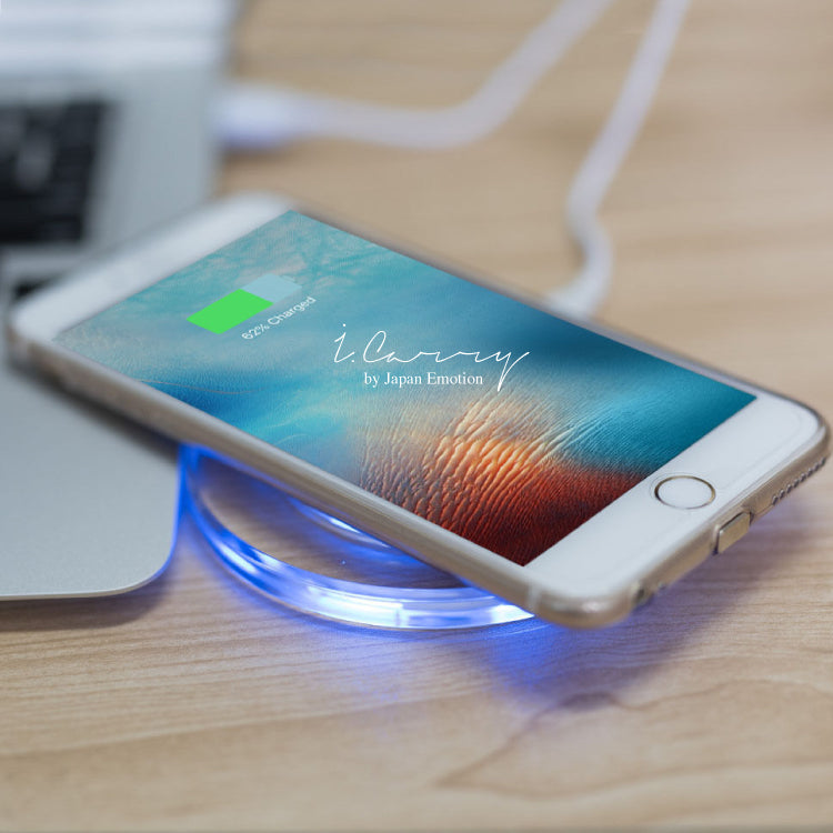 【当店限定 USBケーブル1mに長く太く品質改良】（ブラック） iphone 充電器 クリア 丸 ワイヤレス 充電器 Qi 無線充電 スマホ Galaxy s10 s9  17-bat2