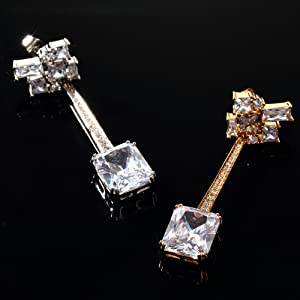 A neige ピアス レディース 人気 金属アレルギー対応 ジュエルボックス レディースピアス スワロフスキー 揺れるピアス ブランド シンプル シルバー ゴールド 18k加工 イヤリング  アクセサリー 樹脂 誕生日 プレゼント 結婚記念日 女性 大人 jewelvox かわいい 両耳 セット(シルバー)
