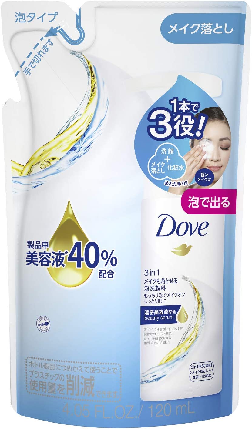 Dove(ダヴ) 3in1 メイクも落とせる 泡洗顔料 詰替え用 120mL