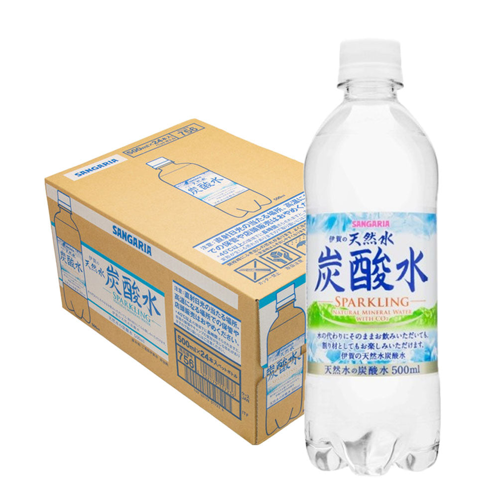 【送料無料】サンガリア 伊賀の天然水炭酸水 500ml×24本1ケース