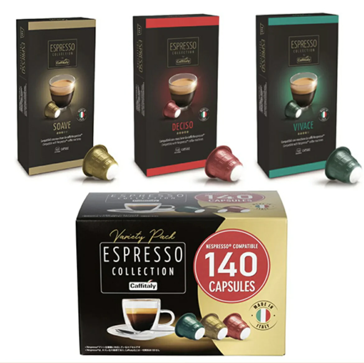 【2箱セット】《イタリア産/140個×2箱》★最安値挑戦★ネスプレッソ コーヒーカプセル  カフィタリー　カフェタリー アソート　カフェイタリー　140個×2箱 ネスプレッソ互換カプセル エスプレッソ（3種アソート）コストコ  【コストコ通販】送料無料
