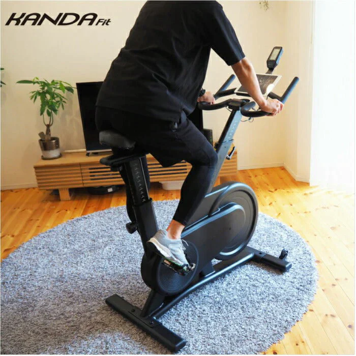 KANDA Fit AEROWIRE スピンバイク フィットネス◆ブラック◆最新式コンピュータ搭載 本格トレーニング ダイエット フィットネスバイク