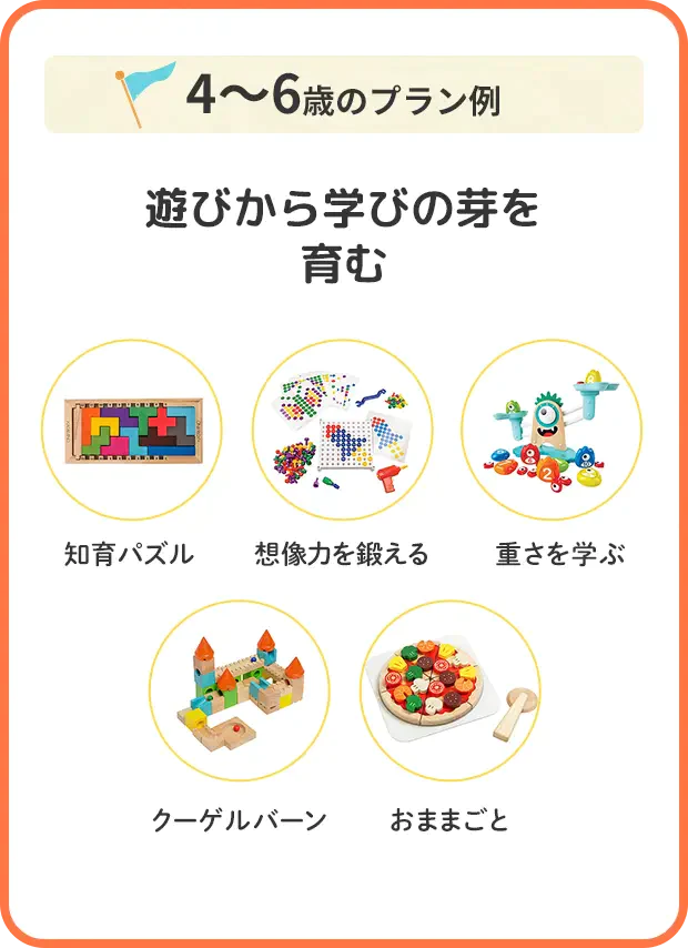 【カウシェ限定】【知育おもちゃの定額制レンタルサービス】トイサブ！　3ヶ月間1000円（合計3000円）OFF　お得に申込クーポン