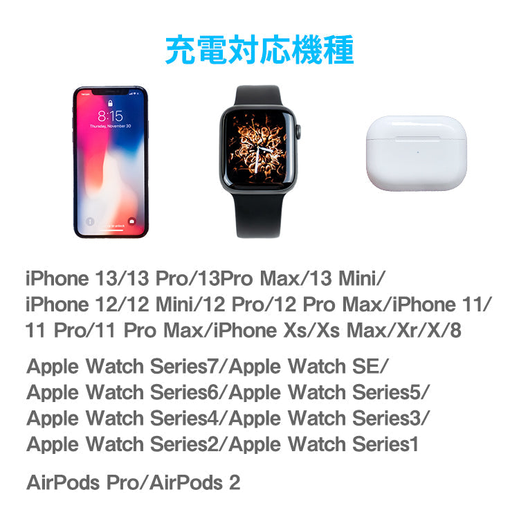 折りたたみ式マグネット充電器 マグネット充電器 充電器 3in1 iPhone Apple Watch AirPods 充電 急速充電 アップル アイフォン アップルウォッチ エアポッズ