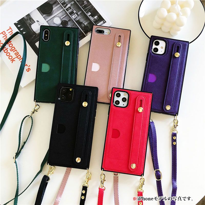スマホケース iPhoneケース iPhone12mini ピンク ショルダータイプ ベルト付き スマホケース