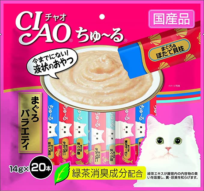 チャオ (CIAO) 猫用おやつ ちゅ~る まぐろバラエティ 14グラム (x 20)ちゅーる