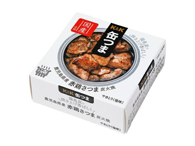 【送料無料】K&K 缶つま 鹿児島県産 赤鶏さつま炭火焼 45g×12個