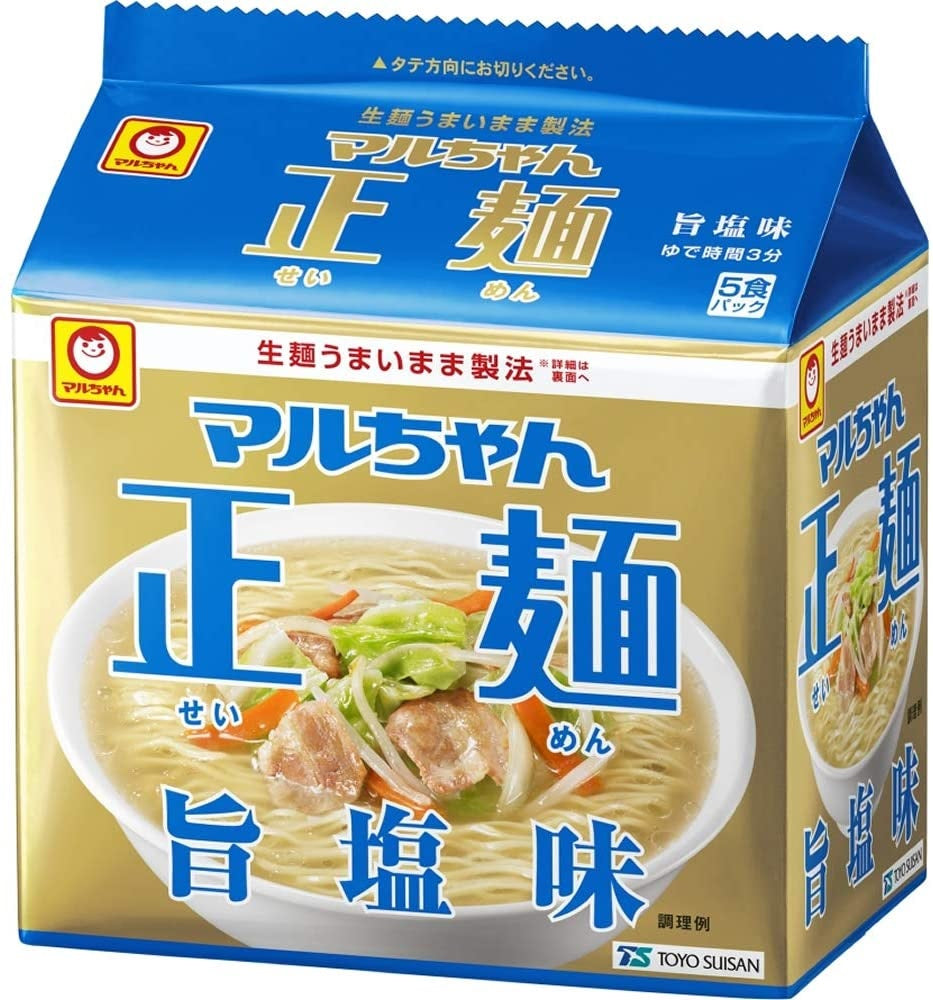 【送料無料】東洋水産 マルちゃん正麺 旨塩味 5食×18個