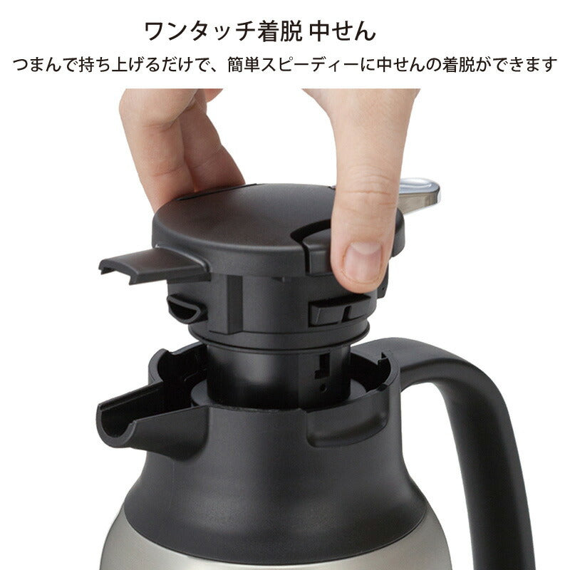 ステンレス製 ハンディポット （まほうびん構造） 1.0L AHR-100R レッド ピーコック魔法瓶工業 (4971860031281)