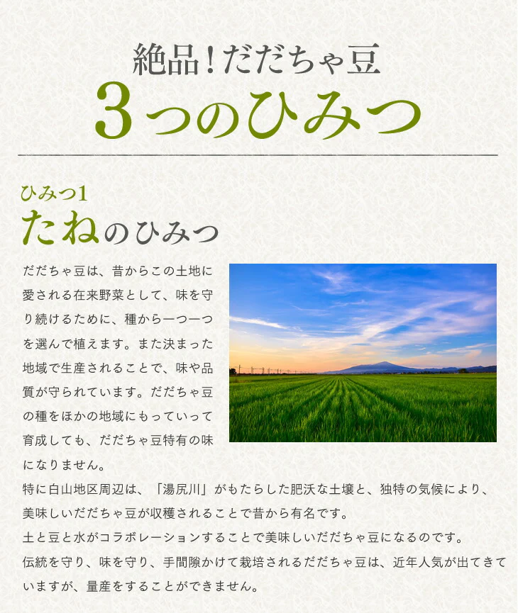 【ご家庭用】だだちゃ豆 1kg (500g×2袋) 山形県鶴岡市産 枝豆 クール便