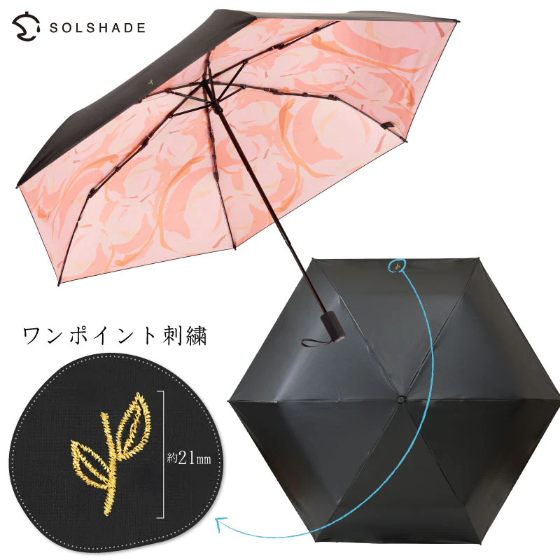 完全遮光 日傘 折りたたみ 遮光率100% 晴雨兼用