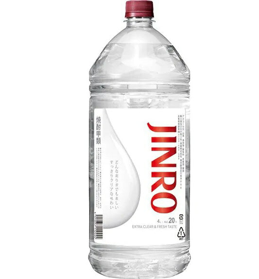 送料無料 JINRO ジンロ 真露 20度 4000ml 4L×4本【北海道・沖縄・東北・四国・九州は別途送料がかかります】