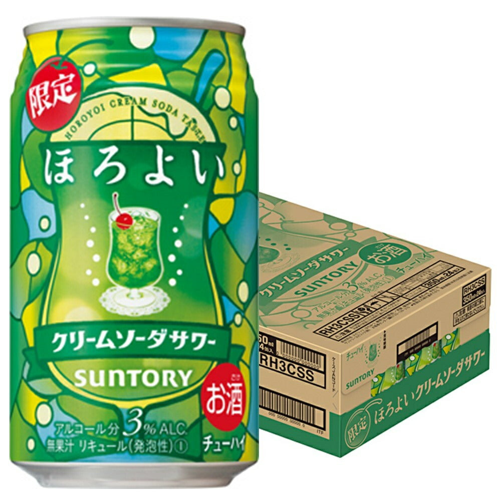 【送料無料】サントリー ほろよい クリームソーダサワー350ml×24本/1ケース【北海道・沖縄県・東北・四国・九州地方は必ず送料が掛かります】