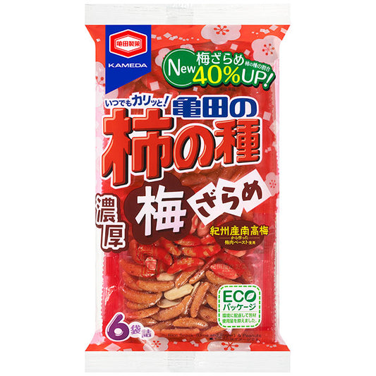 【送料無料】亀田製菓 亀田の柿の種 濃厚梅ざらめ 131ｇ（6袋詰）×12袋（1ケース）