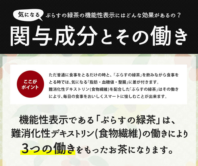 ［送料無料］静岡県産茶葉100％に宇治抹茶使用 ぷらすの緑茶 500mlPET×24本[脂肪 糖 整腸][機能性表示食品]2ケースまで1配送でお届け[賞味期限：4ヶ月以上]【1〜2営業日以内に出荷】北海道、沖縄、離島は送料無料対象外
