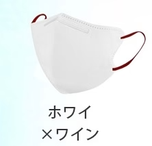マスク　【ホワイト×ワイン】　おしゃれ　バイカラー登場　耳紐同色　50枚　小顔 大人用　不織布 3D 男女兼用