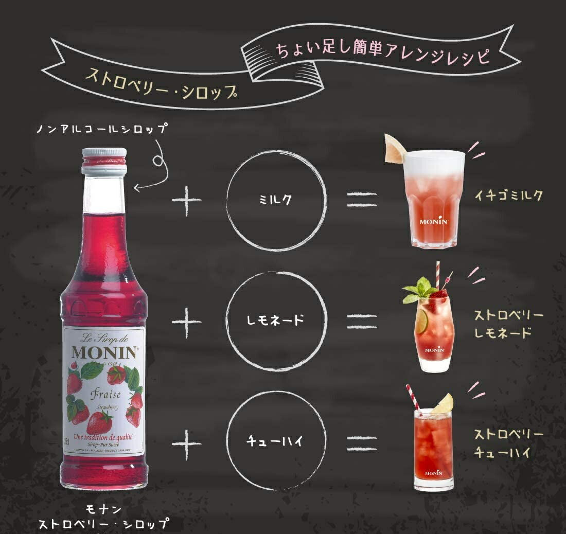 MONIN モナン ストロベリー・シロップ 700ml 1本【ご注文は12本まで同梱可能】ノンアルコール シロップ