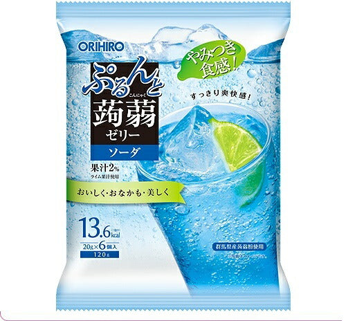 【送料無料】オリヒロプランデュ ぷるんと蒟蒻ゼリーパウチ ソーダ [20gパウチ×6個入]×48袋