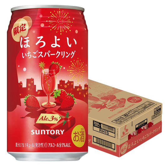 サントリー ほろよい いちごスパークリング 350ml×１ケース/24本 【ご注文は2ケースまで1個口配送可能】