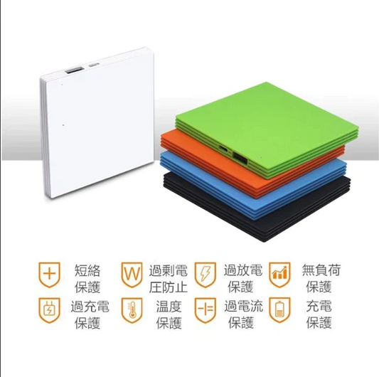 「在庫処分商品」「ブルー」モバイルバッテリー 4000mAh 軽量 薄型 iOS/Android対応 スマホ 携帯充電器 極薄 急速充電