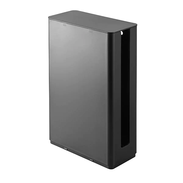 重ねられる スリム蓋付き ルーター収納ケース（山崎実業 スマート ロング）ブラック